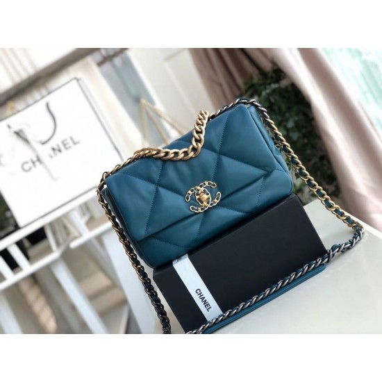 Chanel 19 Handbag Teal For Women, Women’s Bags, Shoulder And Crossbody Bags 10.2in/26cm AS1160