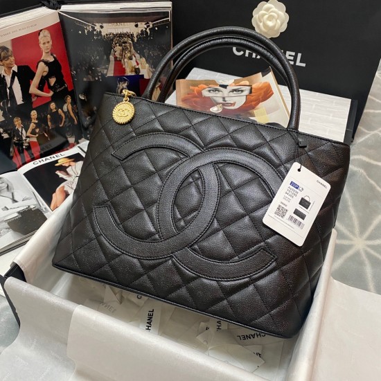 Chanel Medallion Tote Gold Hardware Caviar Black For Women, Women’s Handbags, Shoulder Bags 15.6in/32cm