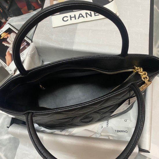 Chanel Medallion Tote Gold Hardware Caviar Black For Women, Women’s Handbags, Shoulder Bags 15.6in/32cm