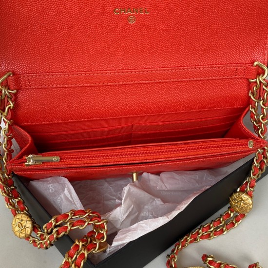 Chanel Small Flap Bag Gold Hardware Red For Women, Women’s Handbags, Shoulder Bags 7.5in/19cm AP2840