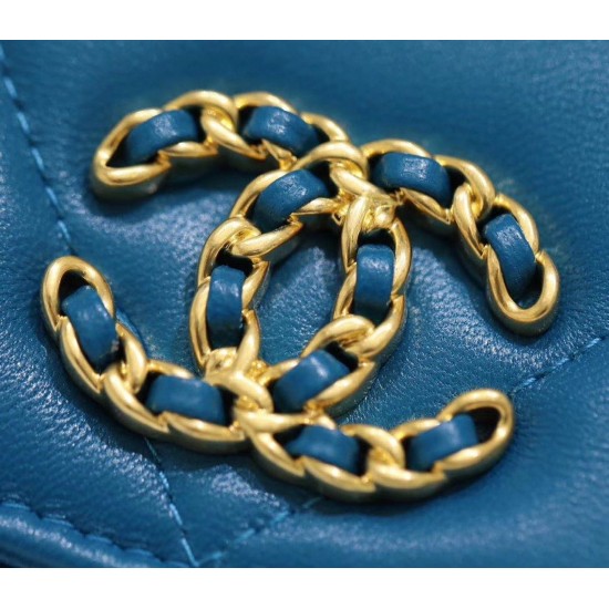 Chanel 19 WOC Flap Bag 20cm Goatskin Leather Spring/Summer Act 1 Collection, Blue