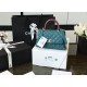 Chanel Medium Flap Bag With Top Handle Teal For Women, Women’s Handbags, Shoulder And Crossbody Bags 9in/23cm A92990