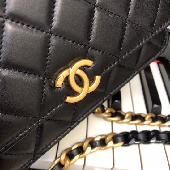 Chanel Original Small Classic Flap Bag Gold Hardware Black For Women, Women’s Handbags, Shoulder Bags 7.5in/19cm AP33814