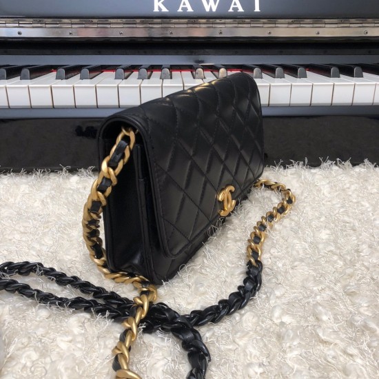 Chanel Original Small Classic Flap Bag Gold Hardware Black For Women, Women’s Handbags, Shoulder Bags 7.5in/19cm AP33814