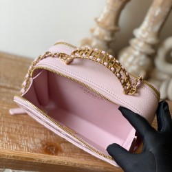 Chanel  Small Vanity Case Gold Hardware Light Pink For Women, Women’s Handbags, Shoulder Bags 5.9in/15cm AS3228 