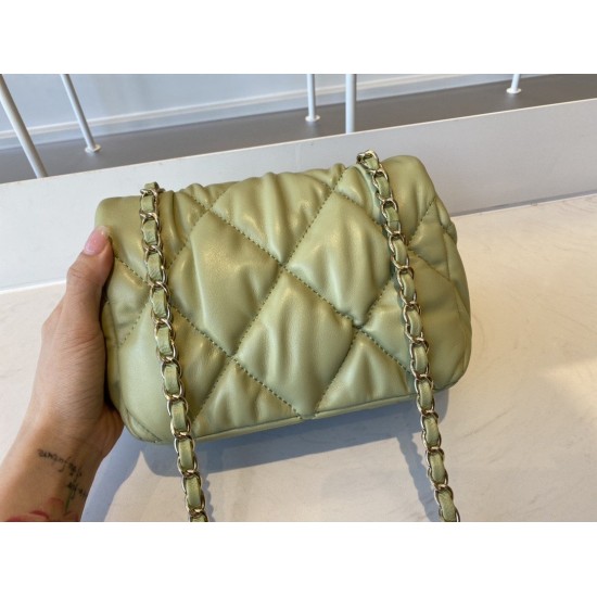 Chanel Small Flap Bag Gold Hardware Green For Women, Women’s Handbags, Shoulder Bags 7.5in/19cm AS2232