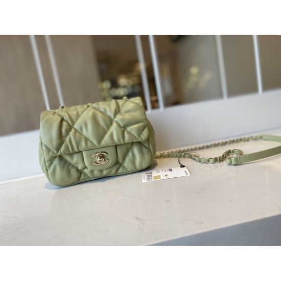 Chanel Small Flap Bag Gold Hardware Green For Women, Women’s Handbags, Shoulder Bags 7.5in/19cm AS2232