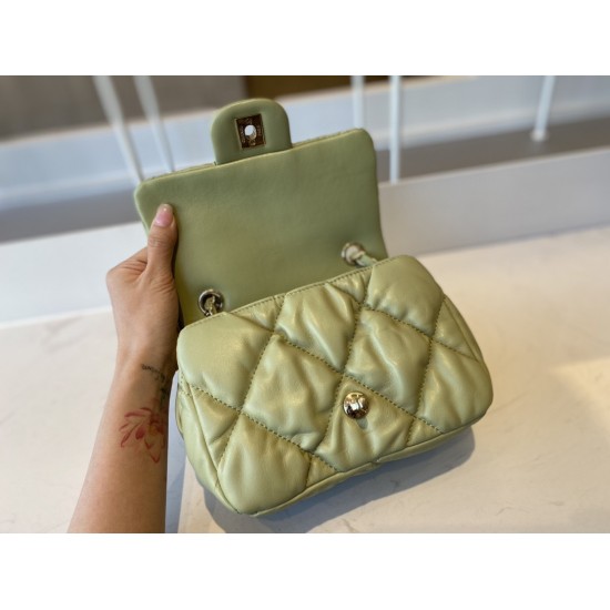 Chanel Small Flap Bag Gold Hardware Green For Women, Women’s Handbags, Shoulder Bags 7.5in/19cm AS2232