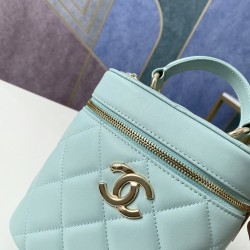 Chanel Vanity Case Gold Hardware Light Green For Women, Women’s Handbags, Shoulder Bags 9.4in/24cm 