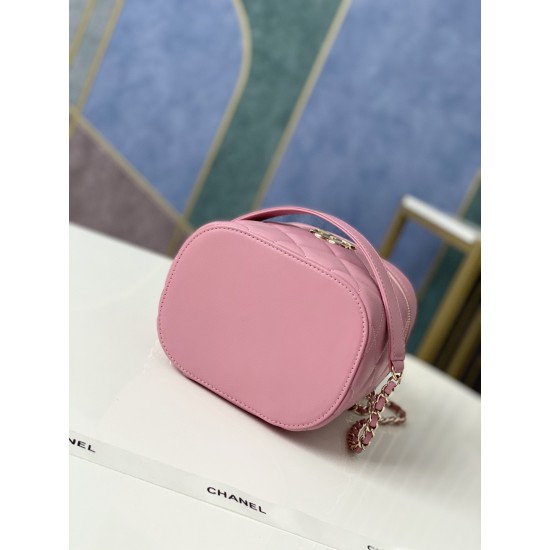 Chanel Vanity Case Gold Hardware Pink For Women, Women’s Handbags, Shoulder Bags 9.4in/24cm