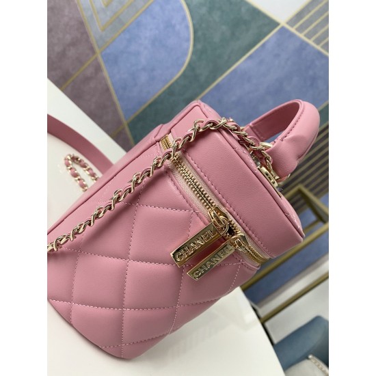 Chanel Vanity Case Gold Hardware Pink For Women, Women’s Handbags, Shoulder Bags 9.4in/24cm