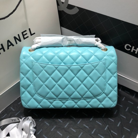 Chanel Large Classic Handbag Gold Hardware Blue For Women, Women’s Handbags, Shoulder Bags 11.8in/30cm