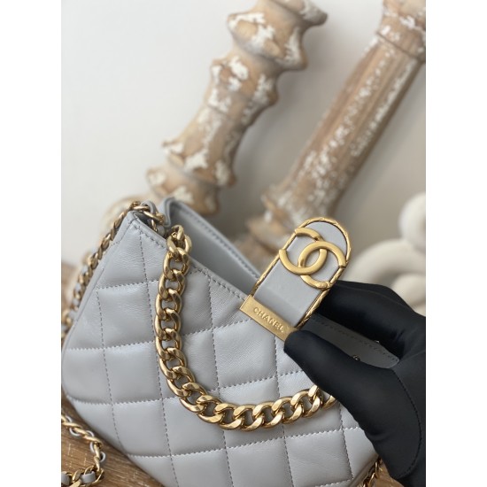 Chanel Small Hobo Bag Gold Hardware Grey For Women, Women’s Handbags, Shoulder Bags 7.5in/19cm