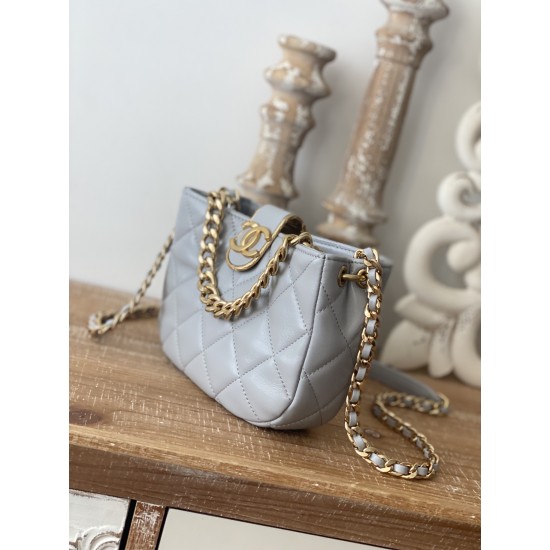 Chanel Small Hobo Bag Gold Hardware Grey For Women, Women’s Handbags, Shoulder Bags 7.5in/19cm