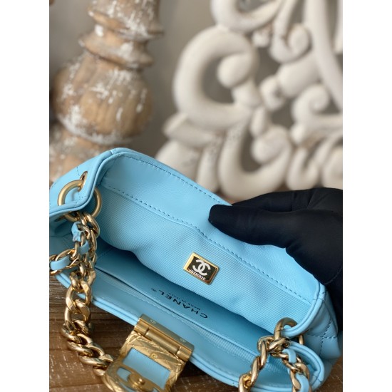 Chanel Small Hobo Bag Gold Hardware Blue For Women, Women’s Handbags, Shoulder Bags 7.5in/19cm