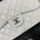 Chanel Large Classic Handbag Silver Hardware White For Women, Women’s Handbags, Shoulder Bags 11.8in/30cm