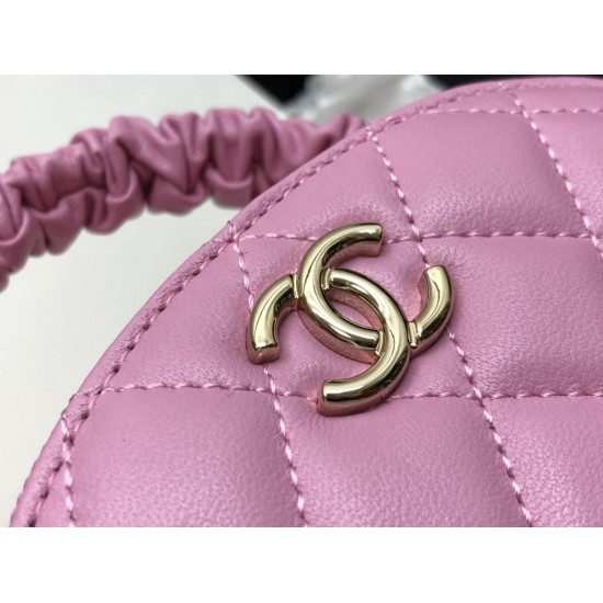 Chanel Vanity Case Shiny Gold Pink Bag For Women 9.5cm/3.7in