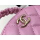 Chanel Vanity Case Shiny Gold Pink Bag For Women 9.5cm/3.7in