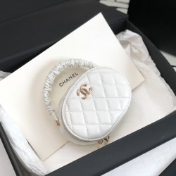 Chanel Vanity Case Shiny Gold White Bag For Women 9.5cm/3.7in