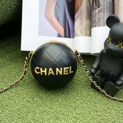 Chanel Ball Bag Black and Gold Chain Bag For Women 23.5cm/9.25in