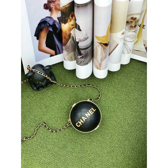 Chanel Ball Bag Black and Gold Chain Bag For Women 23.5cm/9.25in