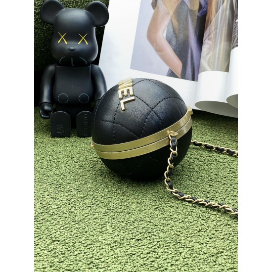 Chanel Ball Bag Black and Gold Chain Bag For Women 23.5cm/9.25in