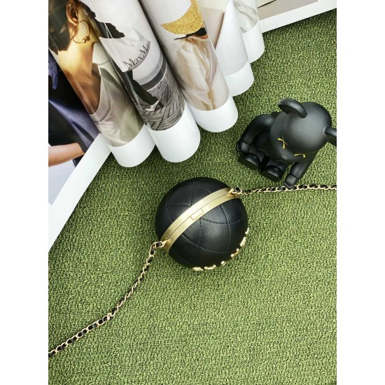 Chanel Ball Bag Black and Gold Chain Bag For Women 23.5cm/9.25in