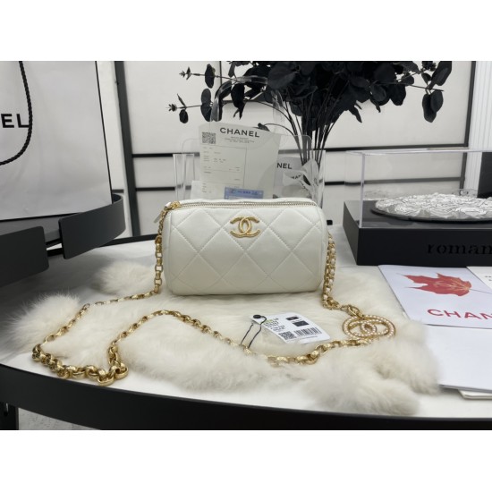 Chanel Bowling Mini White Bag For Women 11cm/4.3in