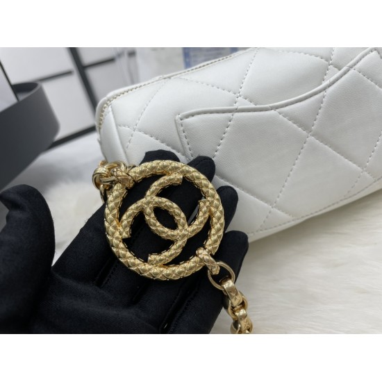 Chanel Bowling Mini White Bag For Women 11cm/4.3in