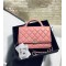 Chanel Hand-Held Oblique Cross Bag Pink For Women, Women’s Bags 6.7in/19cm