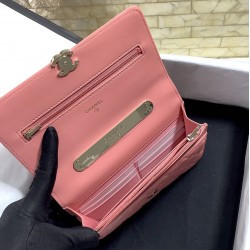 Chanel Hand-Held Oblique Cross Bag Pink For Women, Women’s Bags 6.7in/19cm