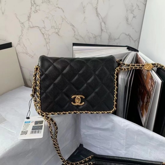 Chanel Flapbag With Chain Black For Women, Women’s Bags 8.3in/21cm