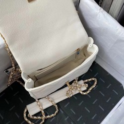 Chanel Flapbag With Chain White For Women, Women’s Bags 8.3in/21cm