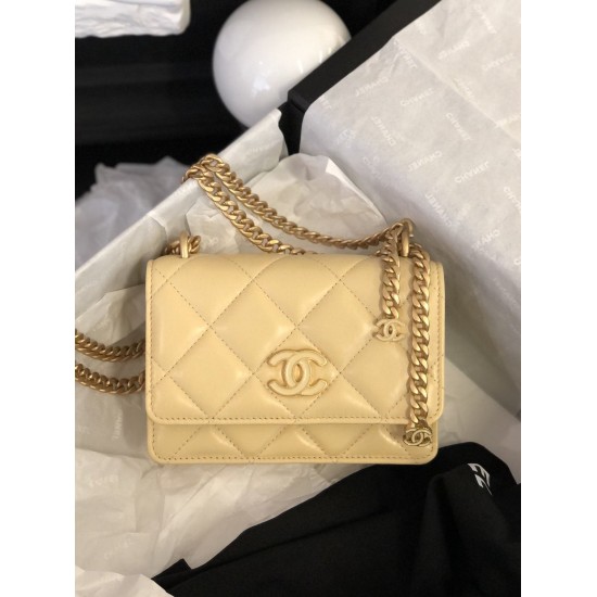 Chanel Spring And Summer 22C Yellow For Women, Women’s Bags 6.1in/15.5cm