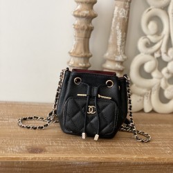 Chanel Mini Bucket Bag With Strap Black For Women, Women’s Bags 4.9in/12.5cm