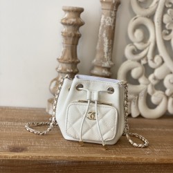 Chanel Mini Bucket Bag With Strap White For Women, Women’s Bags 4.9in/12.5cm AP2913 B05052 10601