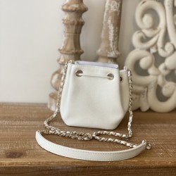 Chanel Mini Bucket Bag With Strap White For Women, Women’s Bags 4.9in/12.5cm AP2913 B05052 10601