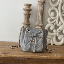 Chanel Mini Bucket Bag With Strap Gray For Women, Women’s Bags 4.9in/12.5cm