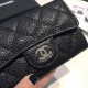 Chanel Classic Card Holder Gold Toned Hardware Black For Women, Women’s Wallet 4.5in/11.5cm