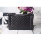 Chanel LeBoy Bag 28cm Lambskin Leather Antique Silver Hardware Spring/Summer Collection, Black