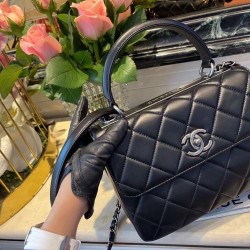 Chanel Classic Flap Bag Medal Hardware Black For Women 9.8in/25cm