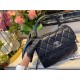 Chanel Classic Flap Bag Medal Hardware Black For Women 9.8in/25cm