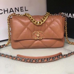 Chanel 19 Handbag 26cm Brown For Women AS1160