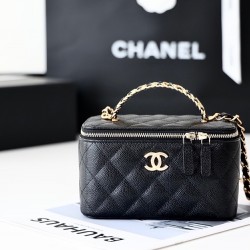 Chanel Small Vanity Case Black For Women 6.7in/17cm AS3171