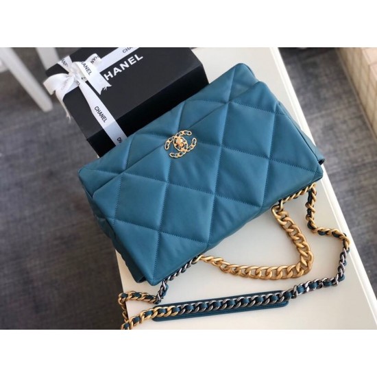 Chanel 19 Maxi Handbag Teal For Women, Women’s Bags, Shoulder And Crossbody Bags 14in/36cm AS1162