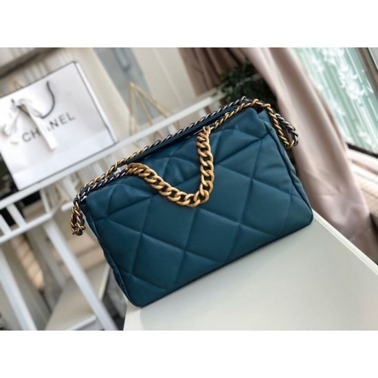 Chanel 19 Maxi Handbag Teal For Women, Women’s Bags, Shoulder And Crossbody Bags 14in/36cm AS1162