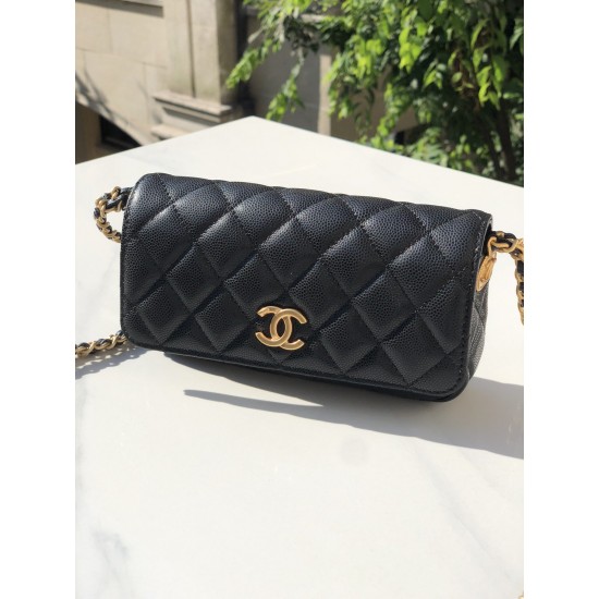 Chanel Small Flap Bags Gold Hardware Black For Women, Women’s Handbags, Shoulder Bags 7.5in/19.2cm