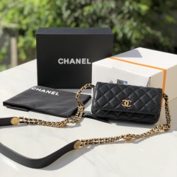 Chanel Small Flap Bags Gold Hardware Black For Women, Women’s Handbags, Shoulder Bags 7.5in/19.2cm