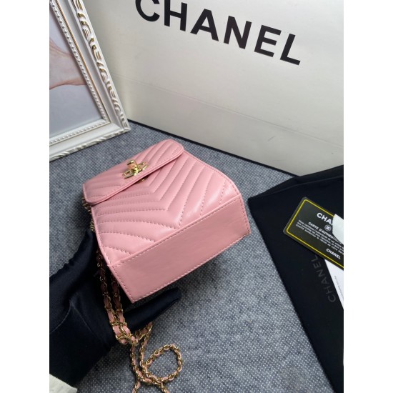 Chanel Chevron Trendy Cc Phone Pink Bag For Women 18cm/7in