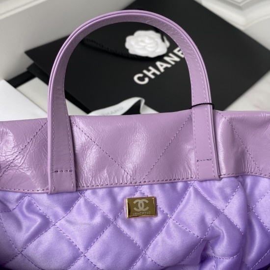 Chanel Backpack Purple Shiny Large Bag For Women 51cm/20in